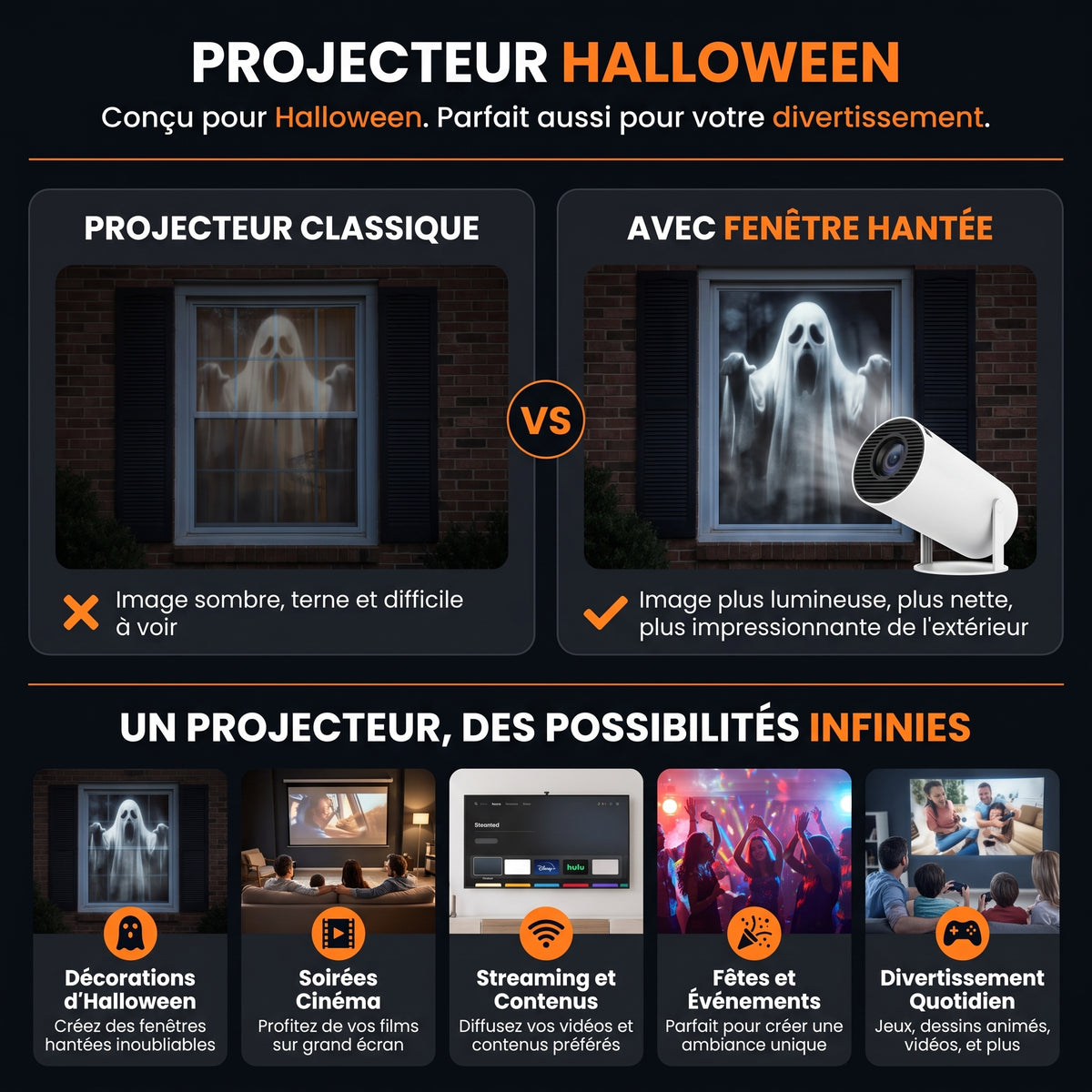 Projecteur Halloween pour Fenêtre